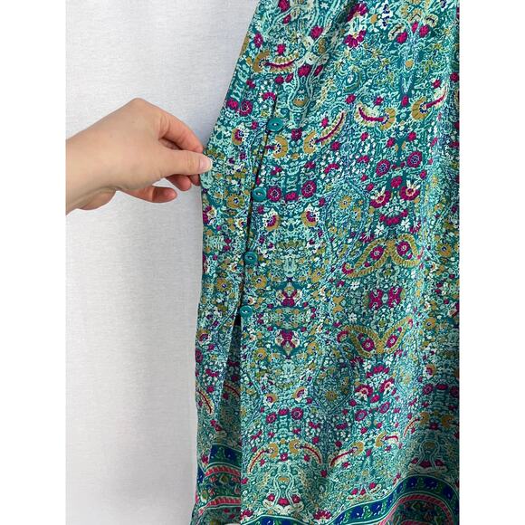 ⭐️ Anthropologie Maeve Merte Silk Tunic Top Summer Artsy Colorful Resort - Picture 5 of 8